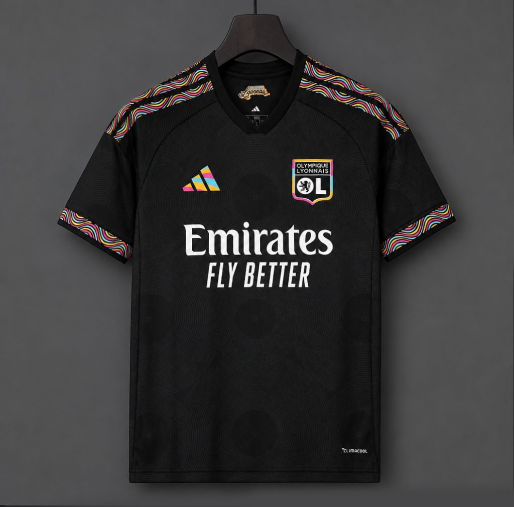 Camisola Olympique Lyon 2026-27 Alternativa Preta Versão Adepto