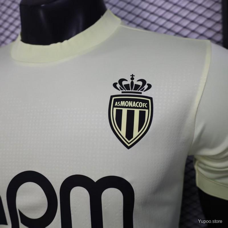 Camisola AS Monaco 2025-26 Alternativa Amarela Versão Jogador
