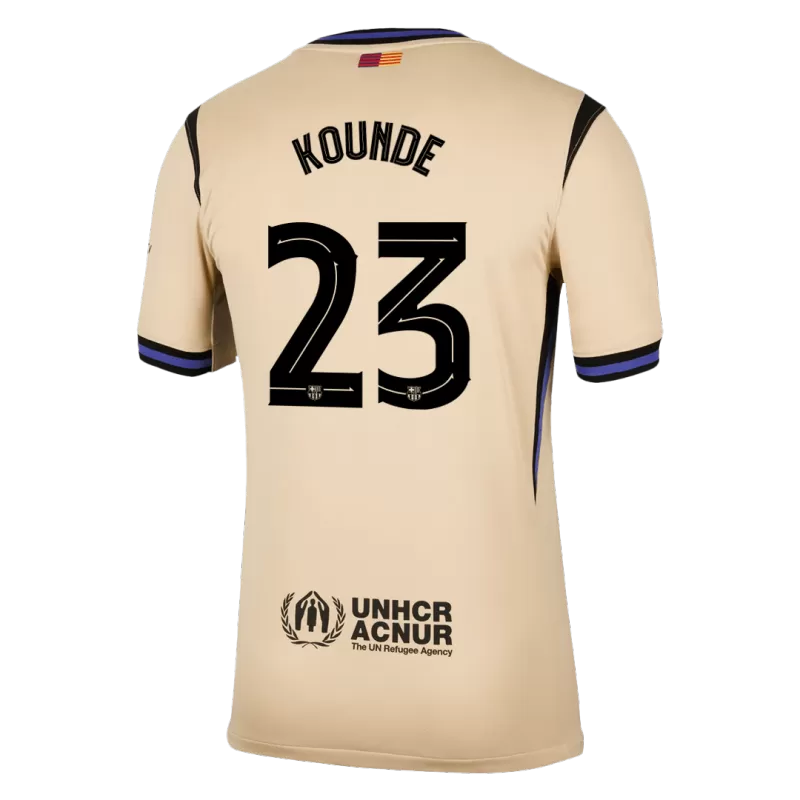 Camisola FC Barcelona 2025-26 Alternativa Amarela UCL Versão Adepto KOUNDE #23