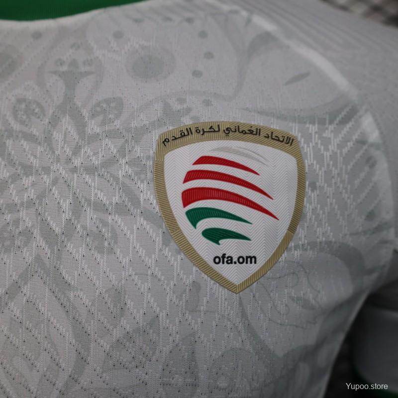 Camisola Omã 2024 Alternativa Branca Versão Jogador