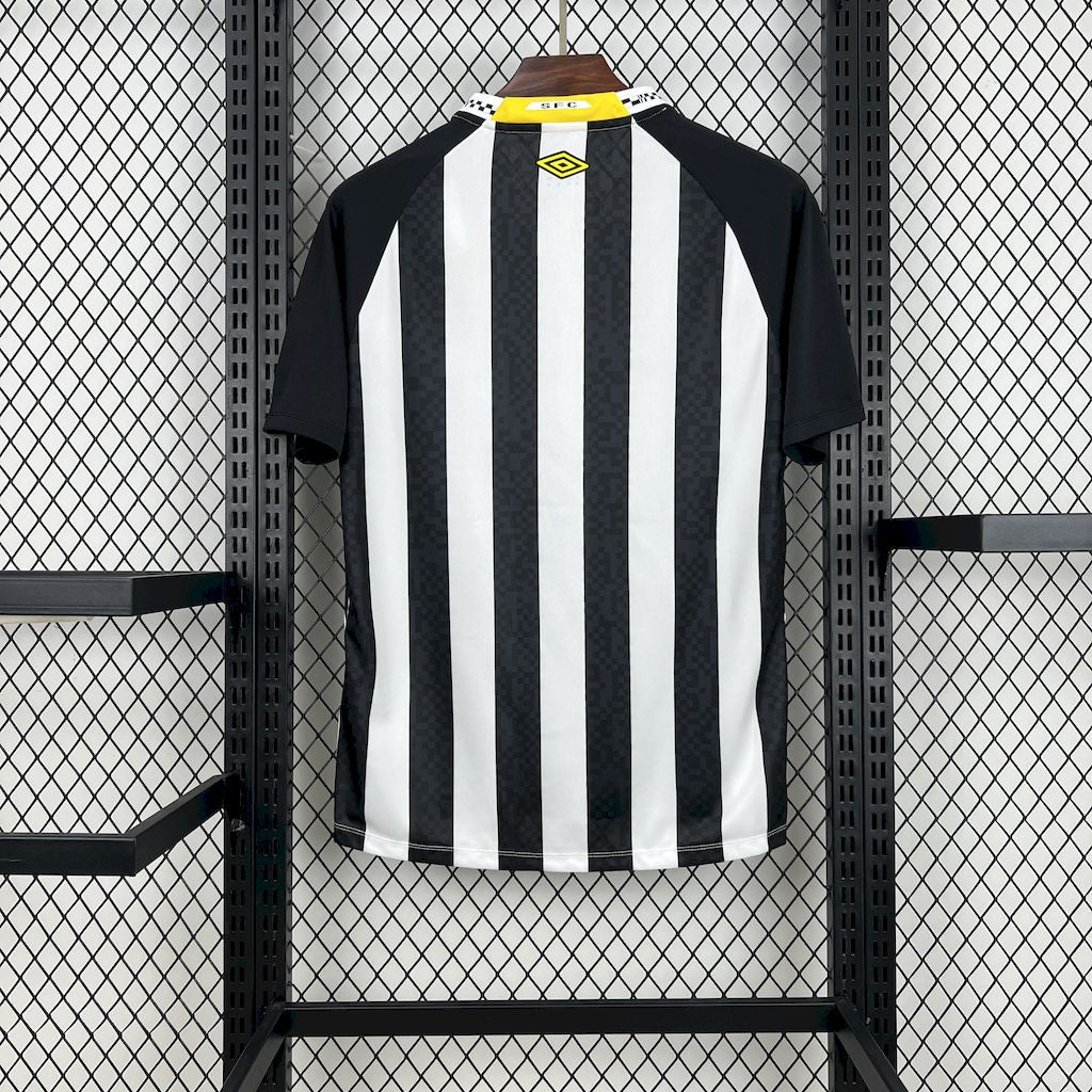 Camisola Santos FC 2025-26 Alternativa Preta/Branca Versão Adepto