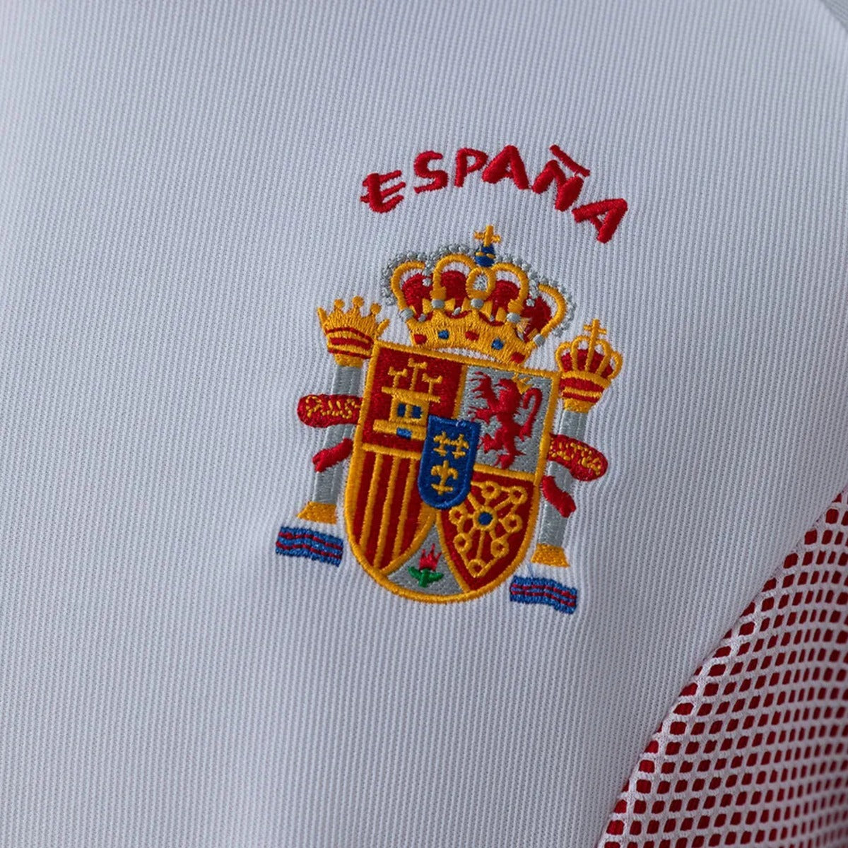 Camisola Espanha 2002 Alternativa Branca Versão Adepto