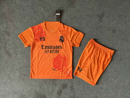 Kit Criança Real Madrid CF 2024-25 Edição Especial Y-3 Laranja