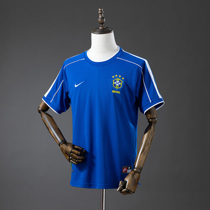 Camisola Brasil 1998 Alternativa Azul Versão Adepto