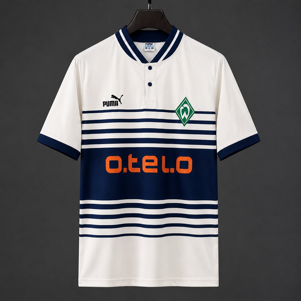 Camisola Werder Bremen 1997-98 Alternativa Branca Versão Adepto