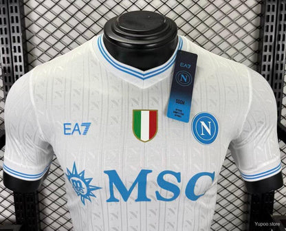 Camisola Napoles 2025-26 Alternativa Branca UCL Versão Jogador