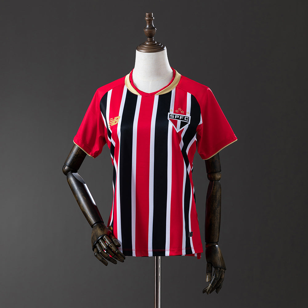 Camisola São Paulo FC 2025-26 Alternativa Riscas Lisa Versão Mulher