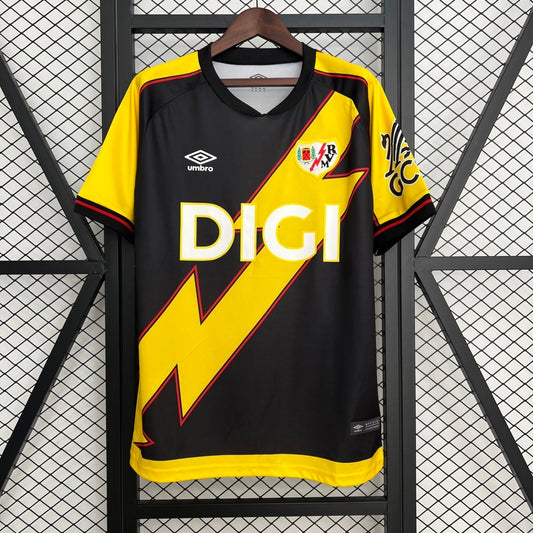 Camisola Rayo Vallecano 2025-26 Alternativa Preta Versão Adepto