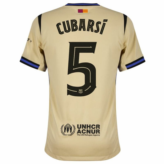 Camisola FC Barcelona 2025-26 Alternativa Amarela UCL Versão Adepto CUBARSÍ #5