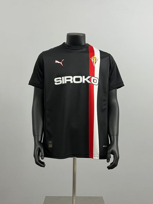 Camisola Real Sporting de Gijón 2025-26 Alternativa Preta Versão Adepto