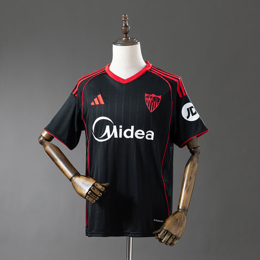 Camisola Sevilha FC 2025-26 Alternativa Preta Versão Adepto