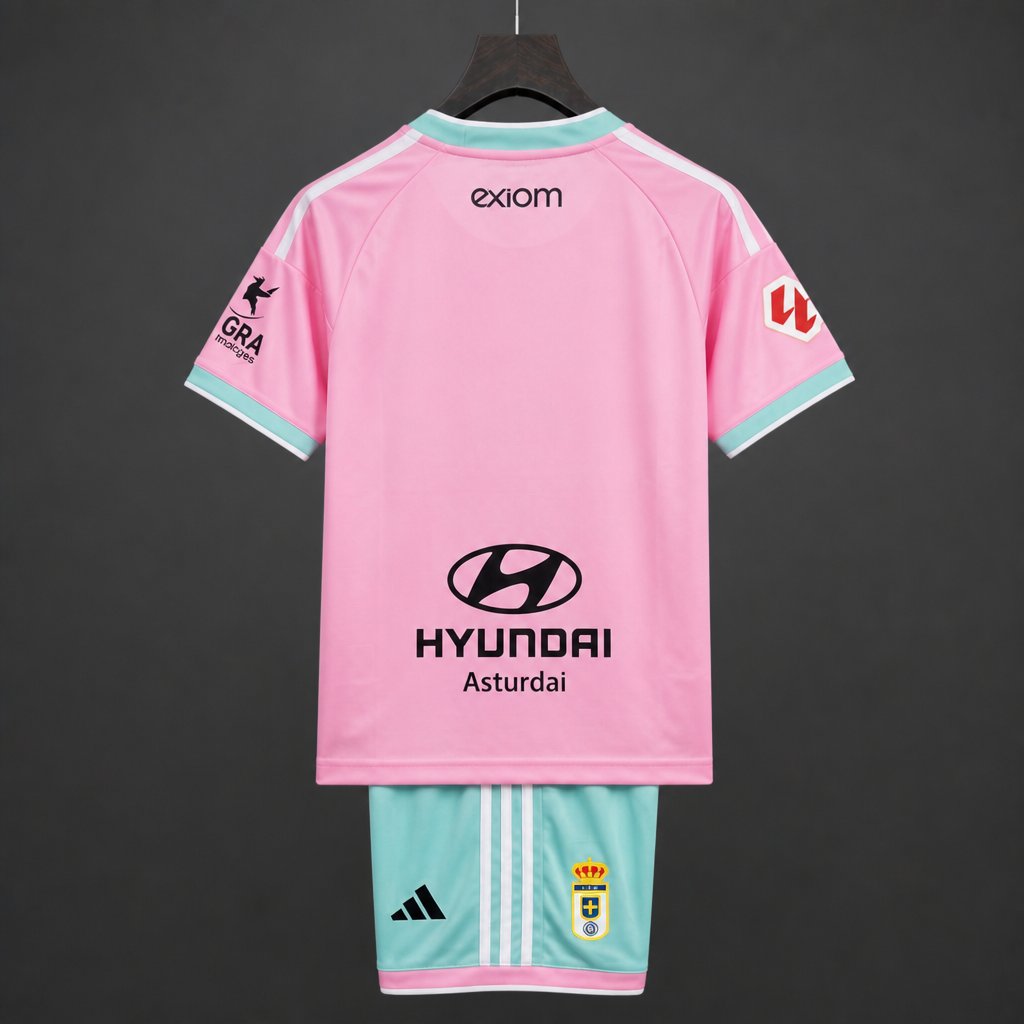 Kit Criança Real Oviedo 2026-27 Alternativo Rosa