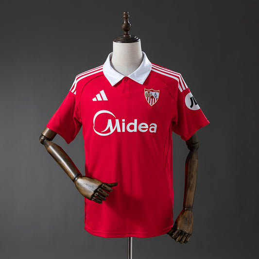 Camisola Sevilha FC  2025-26 Alternativa Vermelha Versão Adepto
