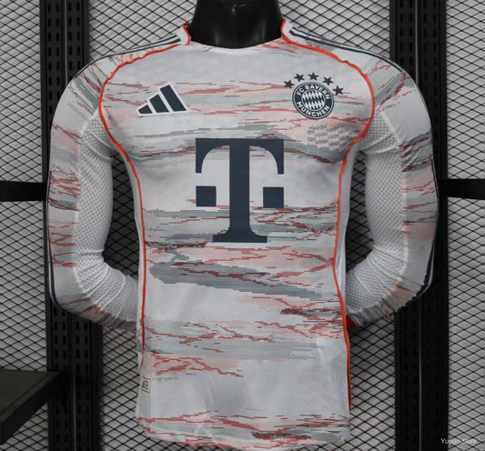 Camisola Manga Comprida FC Bayern Munique 2025-26 Alternativa Creme Versão Jogador
