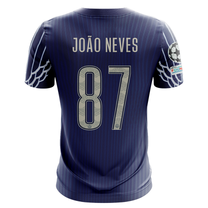 Camisola FC Paris Saint-Germain 2024-25 Alternativa Azul UCL Versão Adepto JOÃO NEVES #87