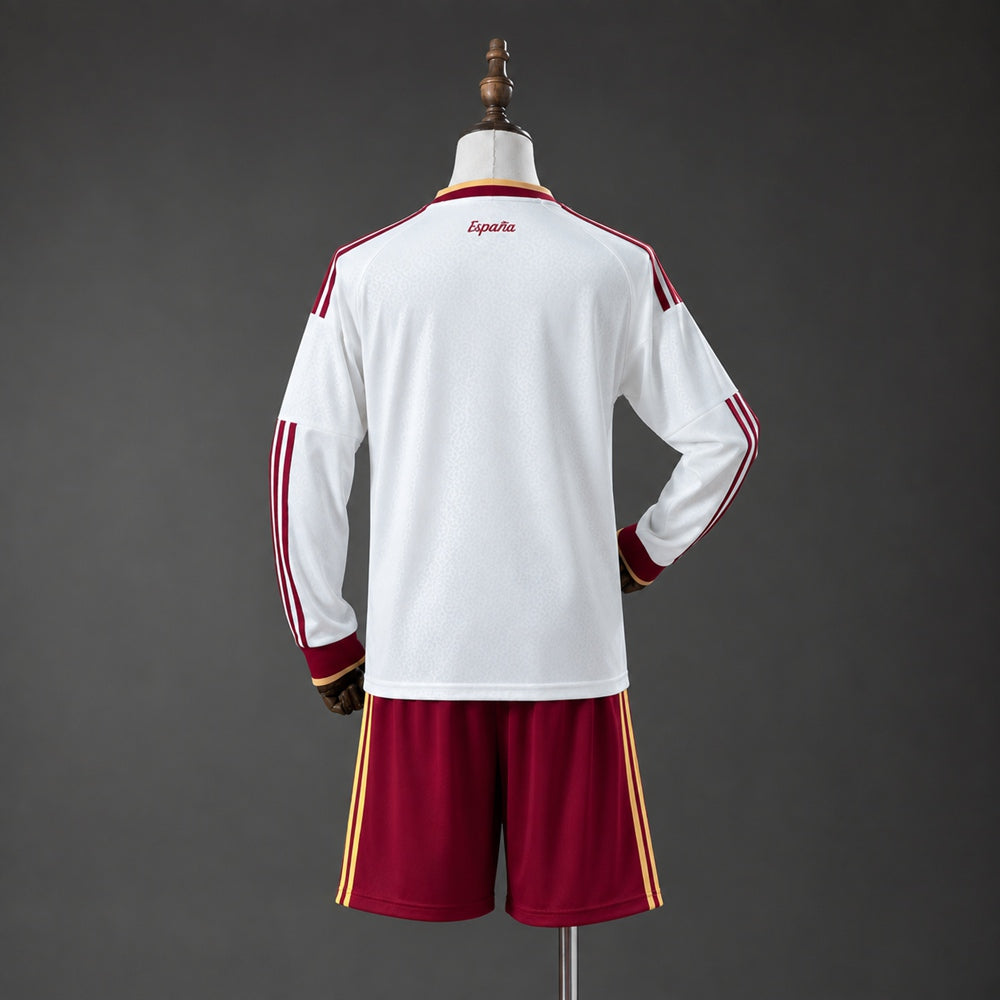 Kit Criança Manga Comprida Espanha 2026 Alternativo Branco