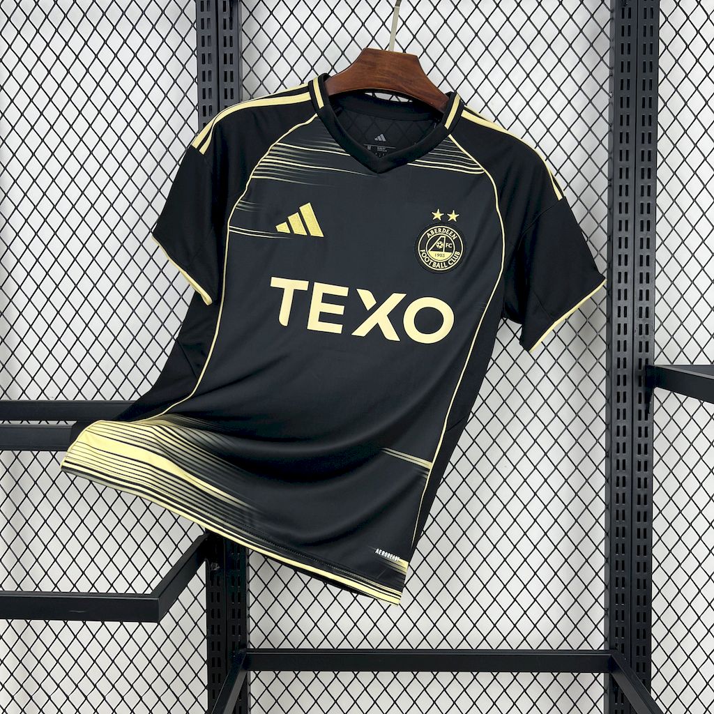 Camisola Aberdeen FC 2025-26 Alternativa Preta Versão Adepto