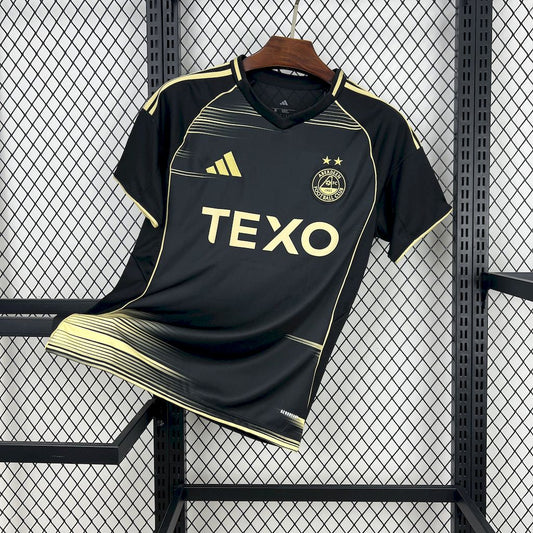 Camisola Aberdeen FC 2025-26 Alternativa Preta Versão Adepto