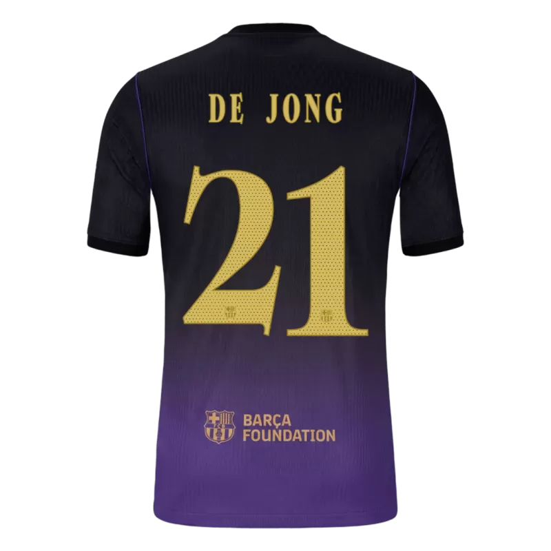 Camisola FC Barcelona 2026-27 Alternativa Roxa UCL Versão Adepto DE JONG #21