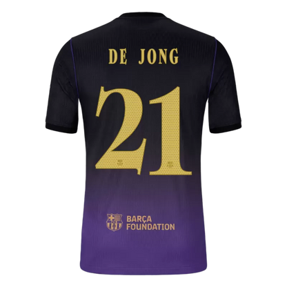 Camisola FC Barcelona 2026-27 Alternativa Roxa UCL Versão Adepto DE JONG #21