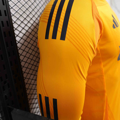 Camisola Manga Comprida Real Madrid CF 2024-25 Alternativa Laranja Versão Jogador
