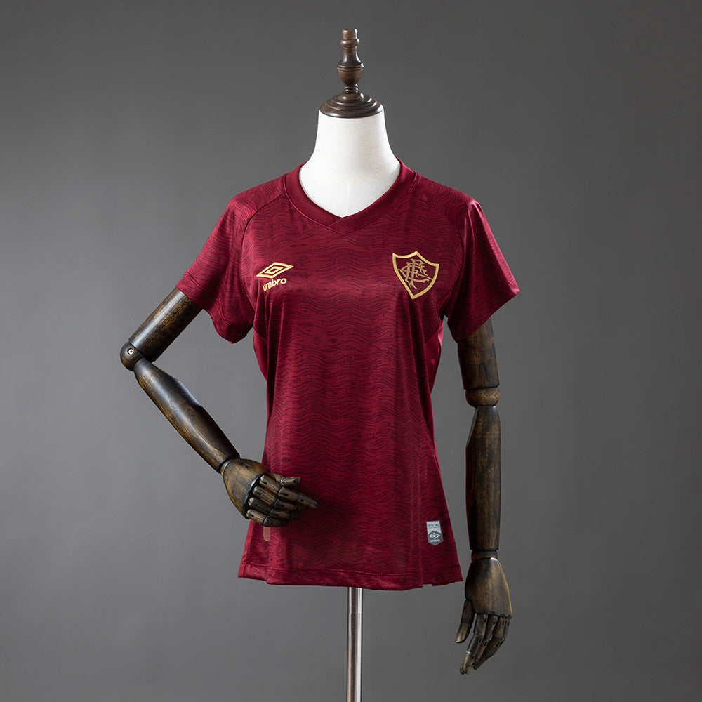 Camisola Fluminense FC 2025-26 Alternativa Vermelha Lisa Versão Mulher