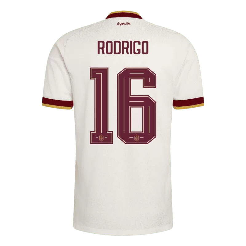 Camisola Espanha 2026 Alternativa Branca 2 Estrelas Campeão Versão Adepto RODRIGO #16
