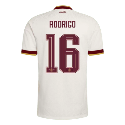 Camisola Espanha 2026 Alternativa Branca 2 Estrelas Campeão Versão Adepto RODRIGO #16