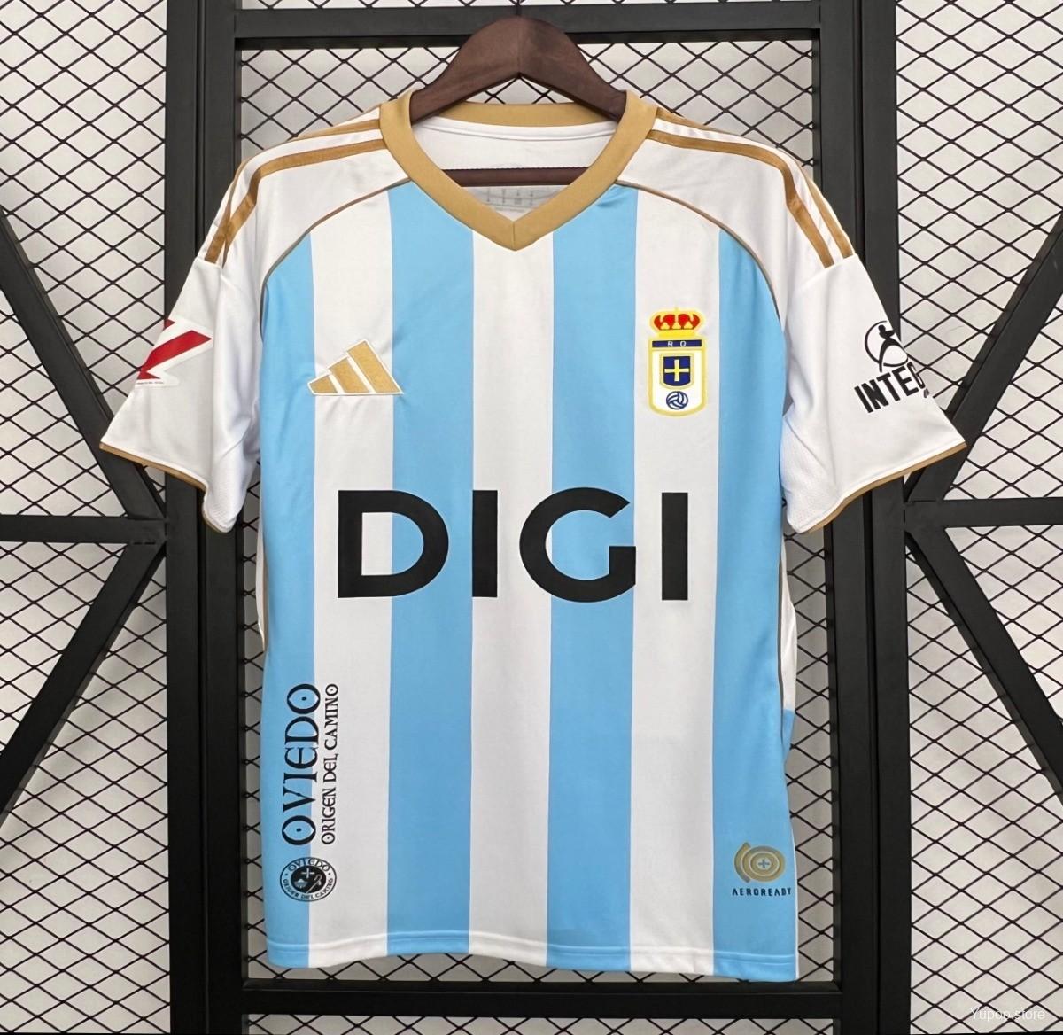 Camisola Real Oviedo 2025-26 Alternativa Branca Versão Adepto