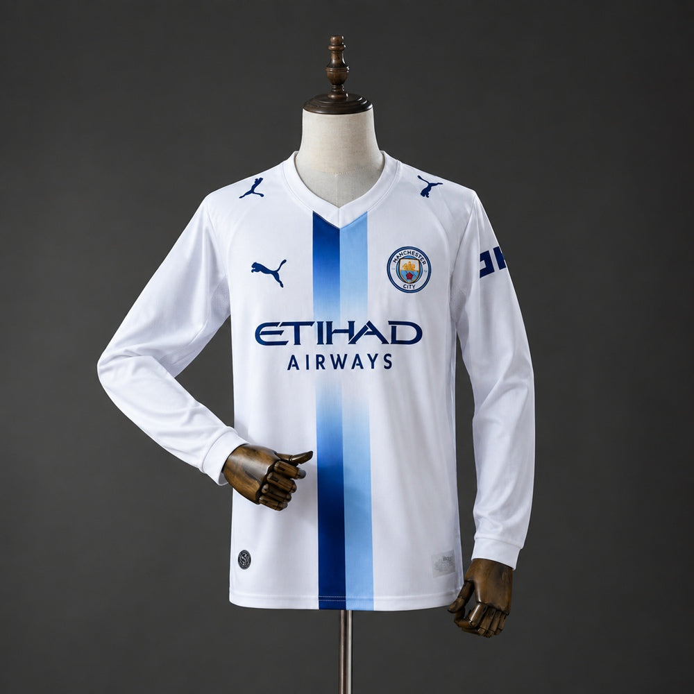 Camisola Manga Comprida MCI 2026-27 Alternativa Branca Versão Adepto