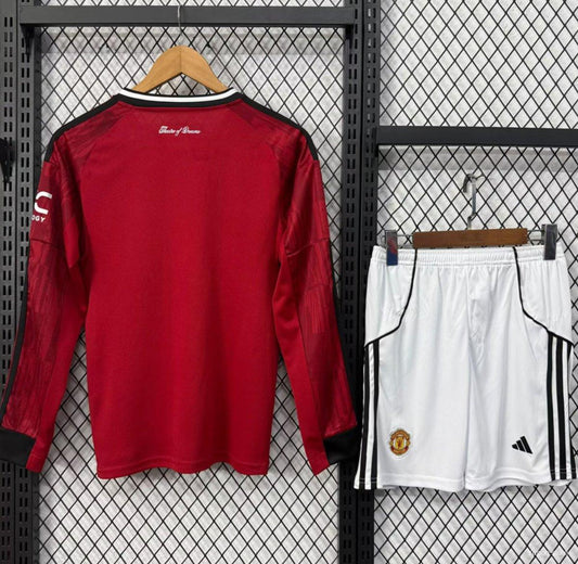 Kit Criança Manga Comprida M-United 2025-26 Principal