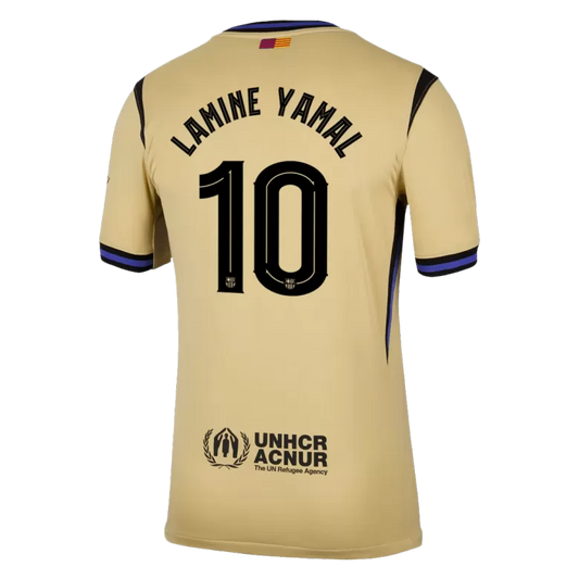 Camisola FC Barcelona 2025-26 Alternativa Amarela UCL Versão Adepto LAMINE YAMAL #10