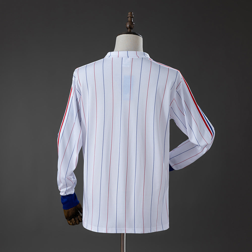 Camisola Manga Comprida França 1980 Alternativa Branca Versão Adepto