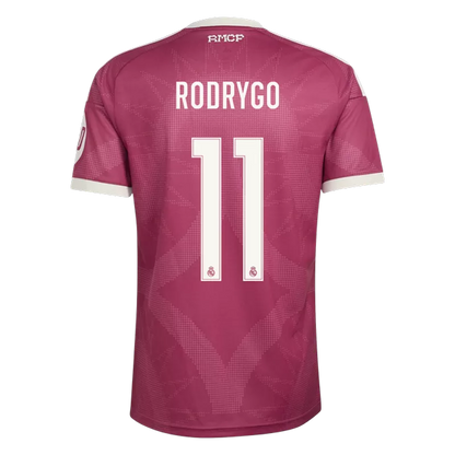 Camisola Real Madrid CF 2026-27 Alternativa Vermelha Versão Adepto RODRYGO #11