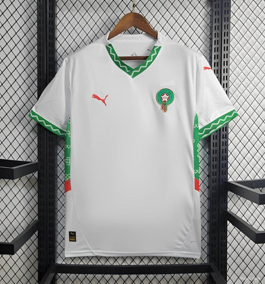 Camisola Marrocos 2024 Alternativa Branca Versão Adepto