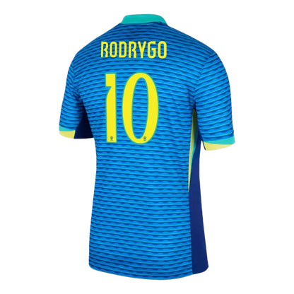 Camisola Brasil 2024 Alternativa Azul Versão Adepto RODRYGO #10