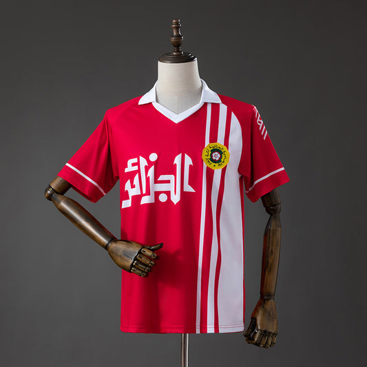 Camisola Argelia 1986 Alternativa Vermelha Versão Adepto