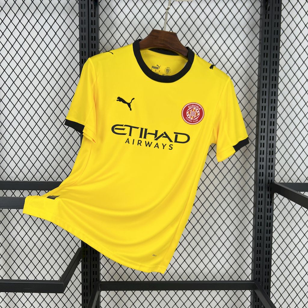 Camisola Girona FC 2025-26 Alternativa Amarela Versão Adepto