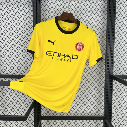 Camisola Girona FC 2025-26 Alternativa Amarela Versão Adepto