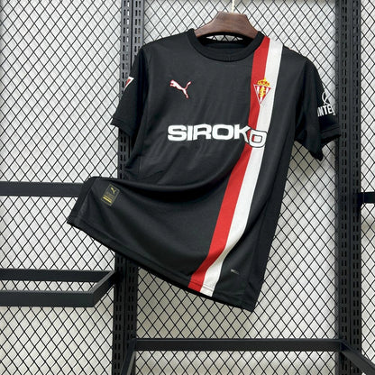 Camisola Real Sporting de Gijón 2025-26 Alternativa Preta Versão Adepto