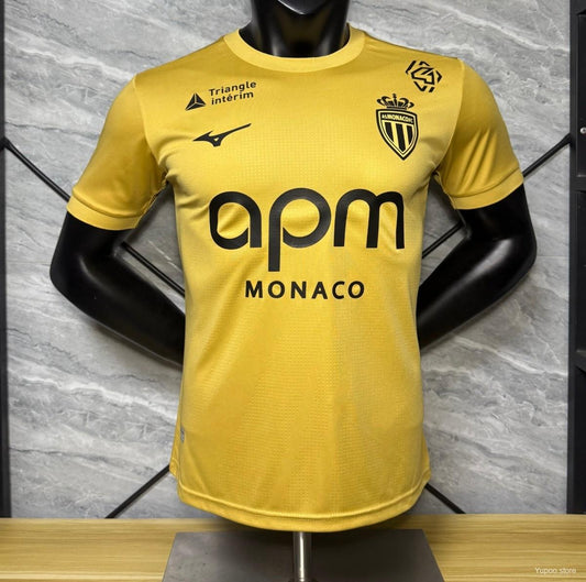 Camisola AS Monaco 2025-26 Alternativa Amarela Versão Jogador