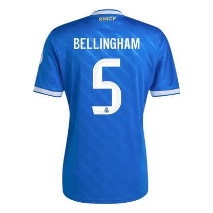 Camisola Real Madrid CF 2025-26 Alternativa Azul Versão Adepto BELLINGHAM #5
