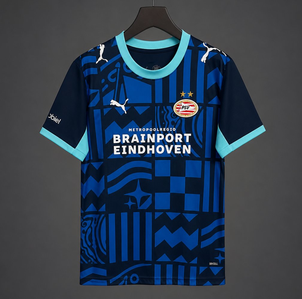 Camisola PSV Eindhoven 2026-27 Alternativa Azul Versão Adepto