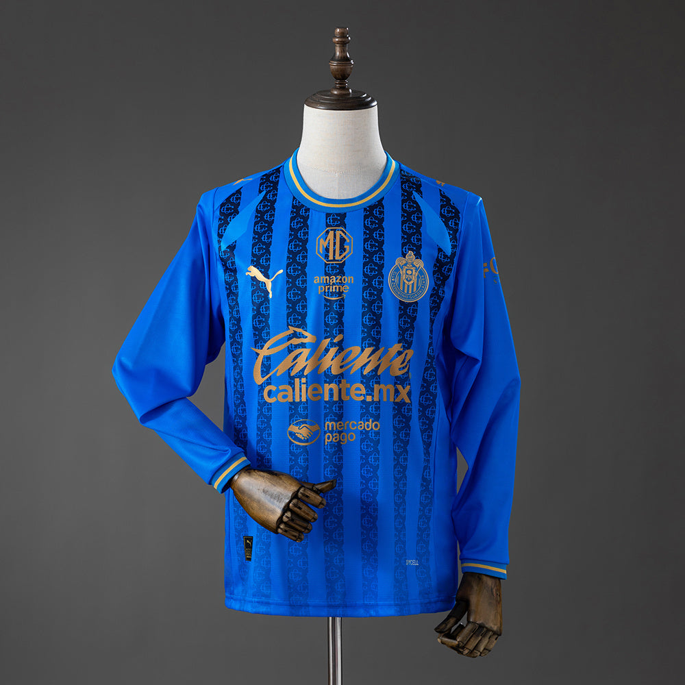 Camisola Manga Comprida CD Chivas 2026-27 Alternativa Azul Versão Adepto