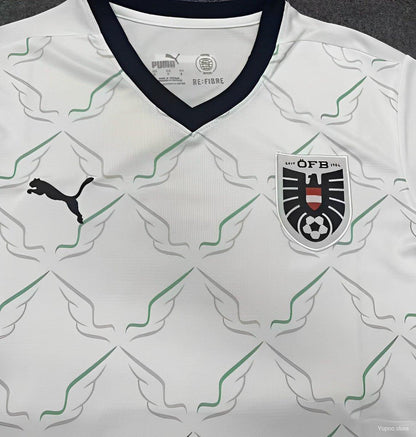 Camisola Austria 2024 Alternativa Branca Versão Adepto