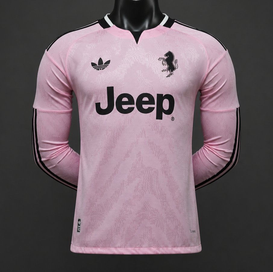 Camisola Manga Comprida Juventus FC 2026-27 Alternativa Rosa Versão Jogador