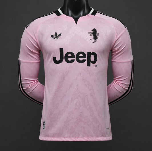 Camisola Manga Comprida Juventus FC 2026-27 Alternativa Rosa Versão Jogador