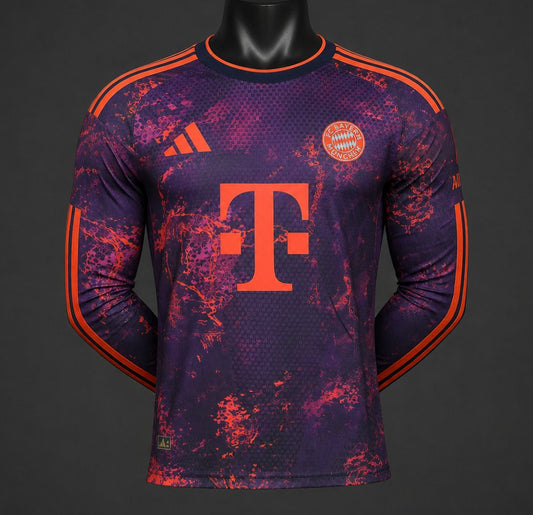 Camisola Manga Comprida FC Bayern Munique 2026-27 Alternativa Azul Versão Jogador