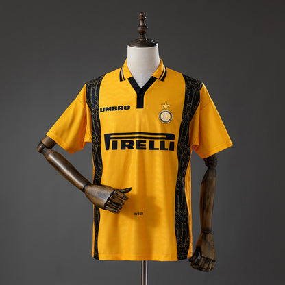 Camisola Inter Milão 1996-97 Alternativa Amarela Versão Adepto