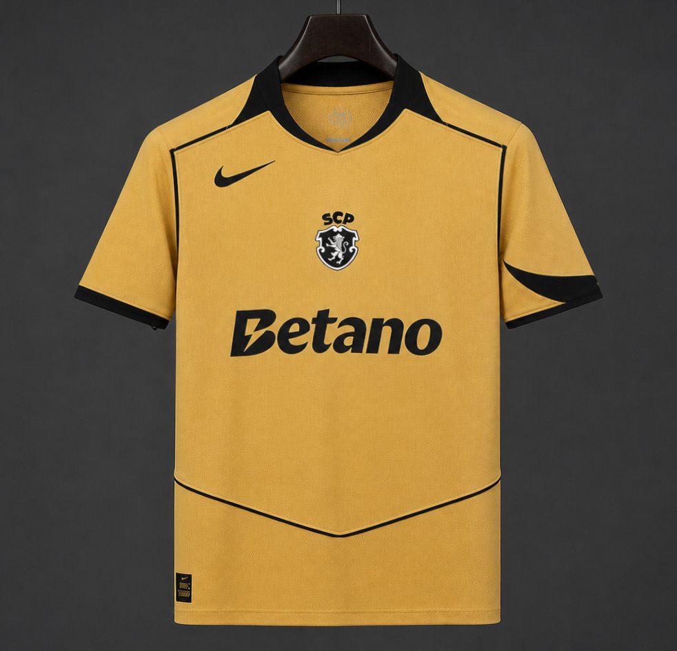 Camisola S.C.P. 2026-27 Alternativa Amarela Lisa Versão Adepto